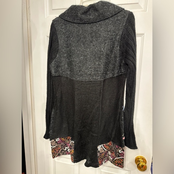 NWT Liquid By Sioni M Embroidered Button Up Sweater Jacket  Boho Art Mohair Knit - Picture 8 of 10